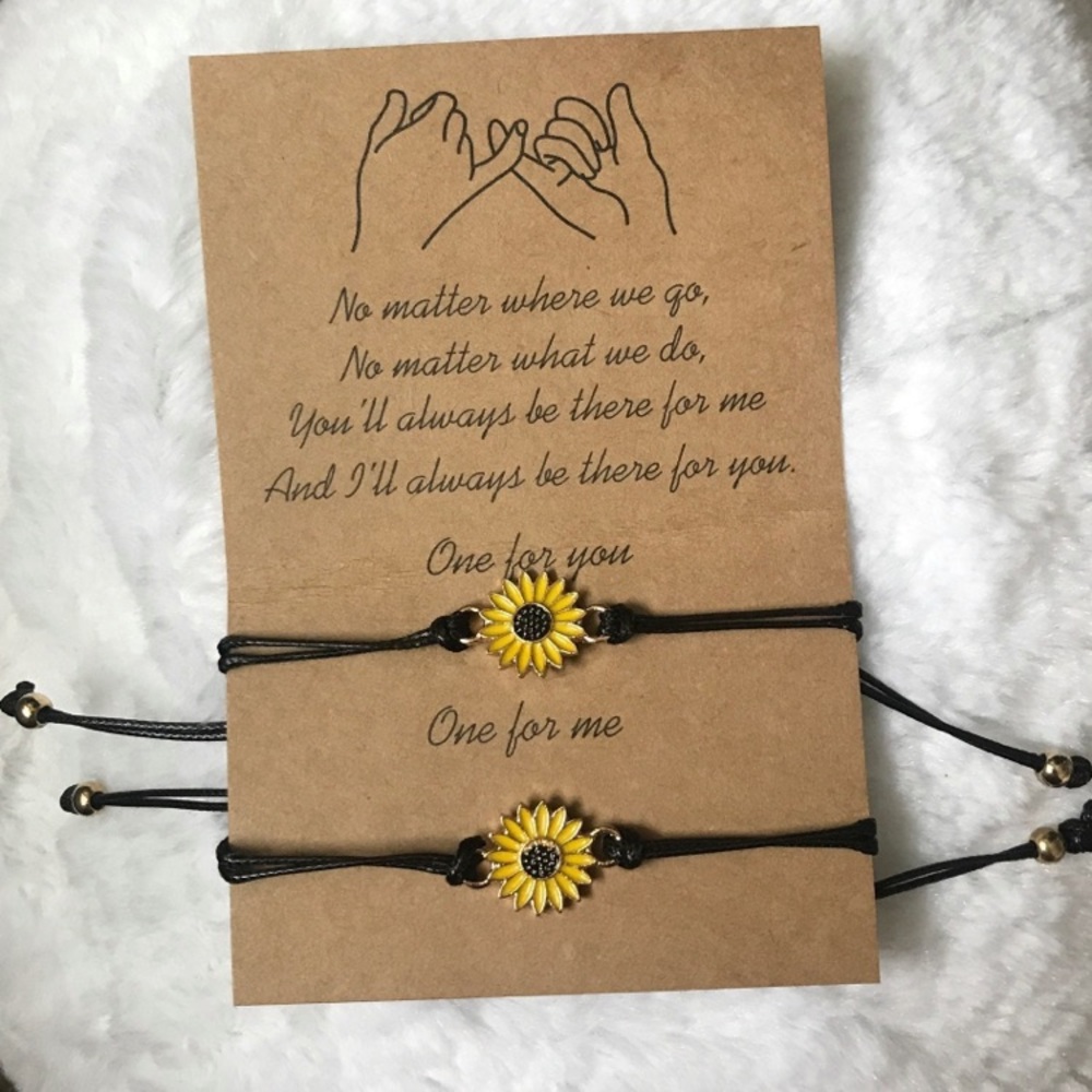 two friendship sunflower bracelets